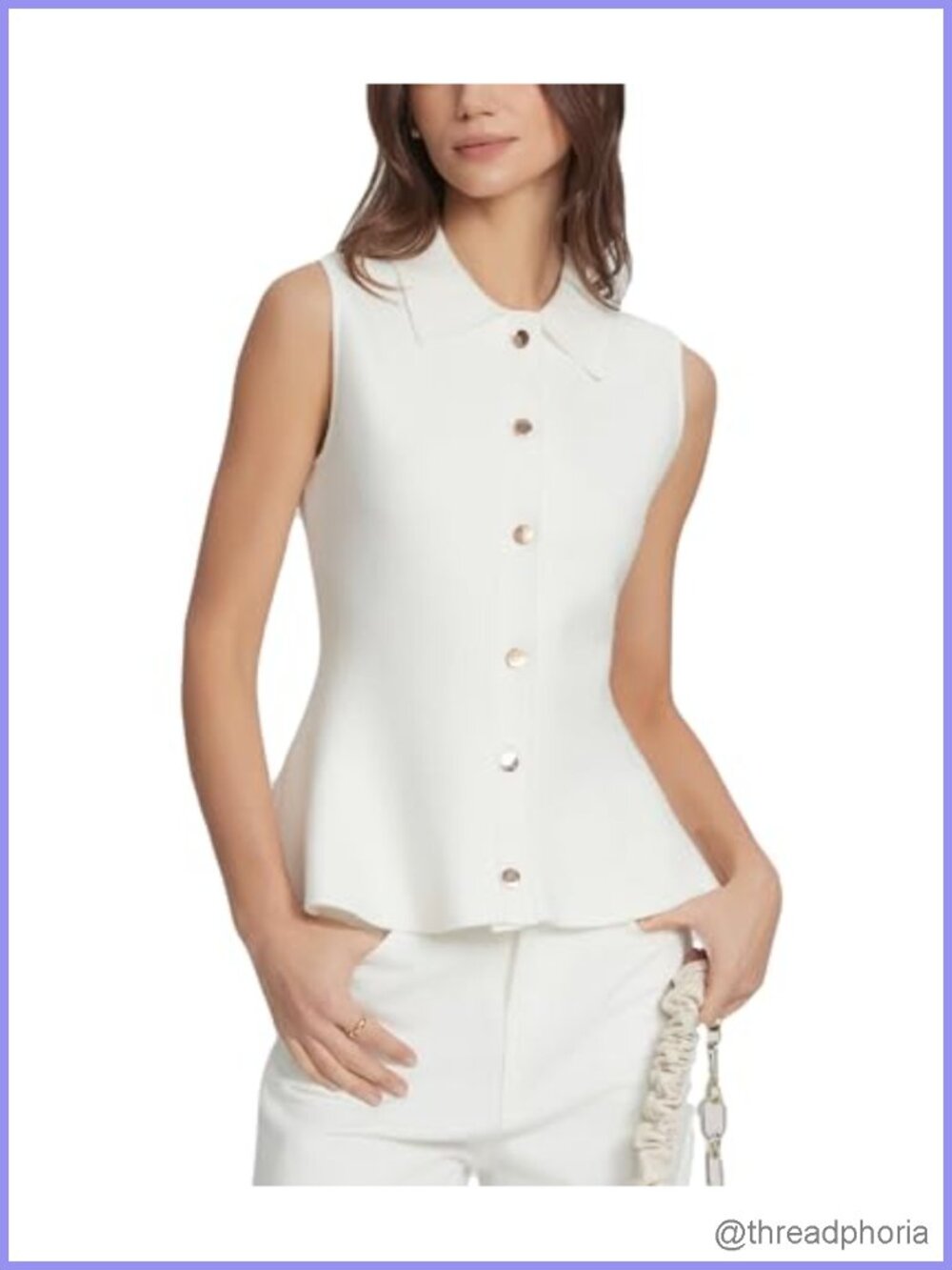 Sleeveless Knit Sweater Vest Peplum Women Stretchy